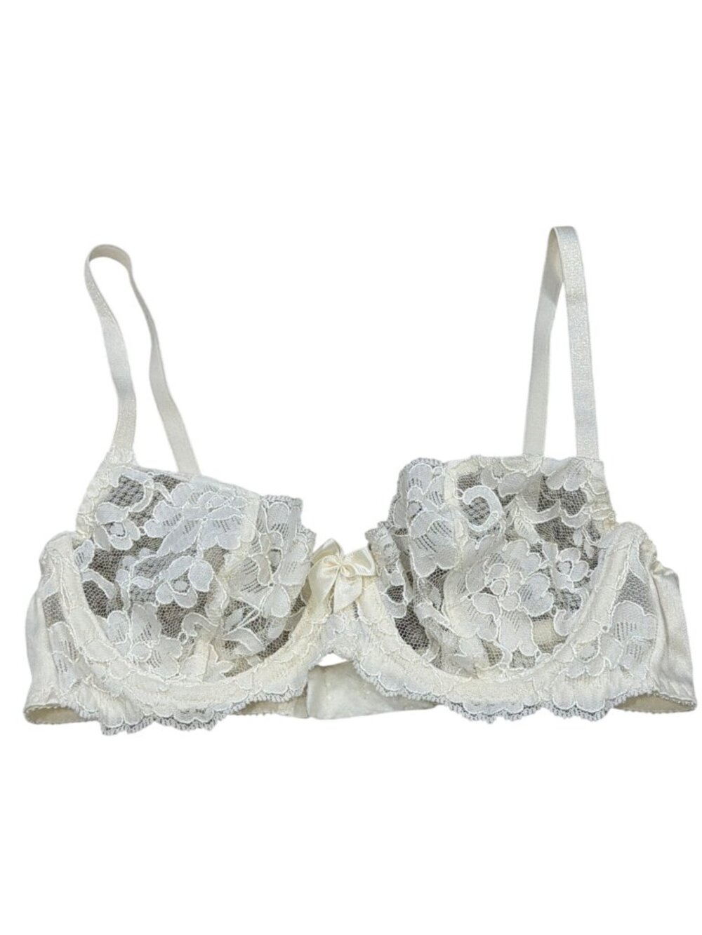 Victoria's Secret Ivory Lace Underwire Bra 34B #42123 Vintage